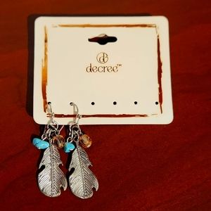 Antiqued Silver Feather Earrings